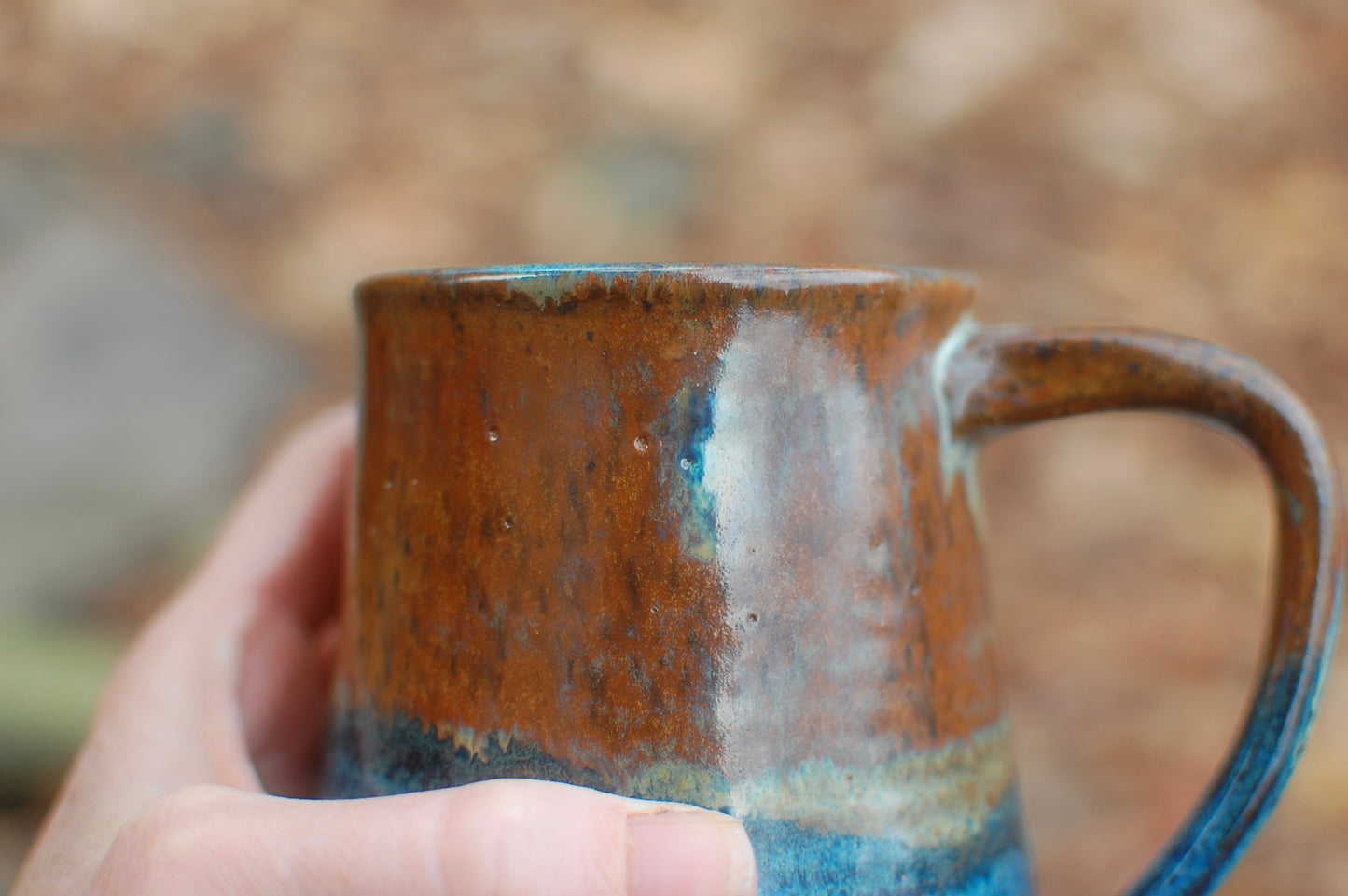 SECOND Brown and Blue Mug - Handmade Pottery - Pottery Mugs - Ceramics - Handmade Ceramics