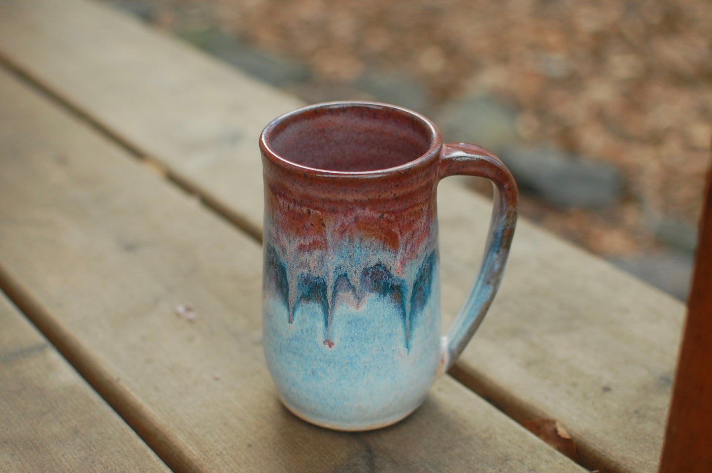 SECOND Red and Gray Flowy Mug - Handmade Pottery - Pottery Mugs - Ceramics - Handmade Ceramics
