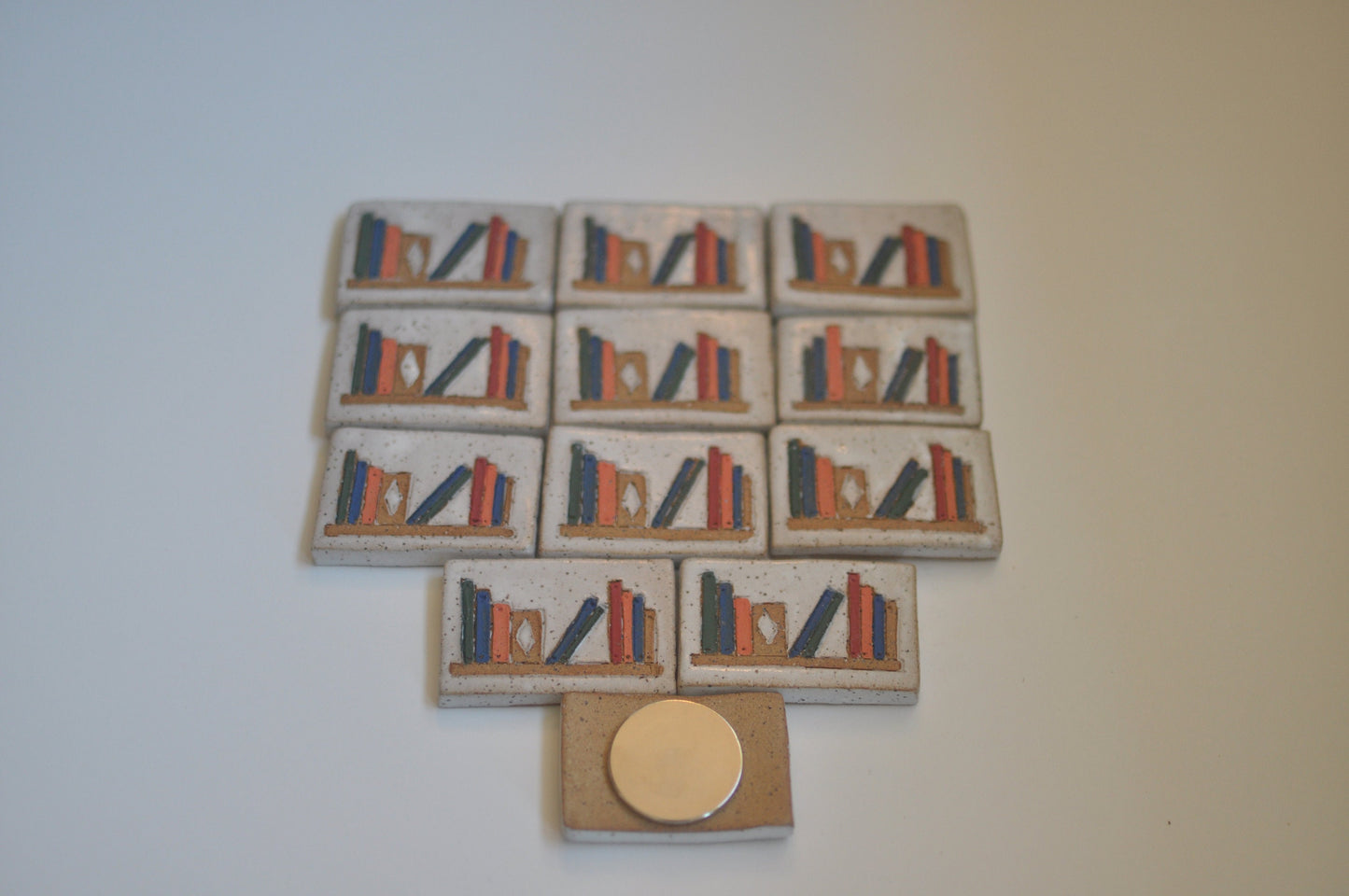 Book Magnets - Rectangular Handmade Magnets - Stocking Stuffer - Ceramic Magnets - Handmade Magnets - Neodymium
