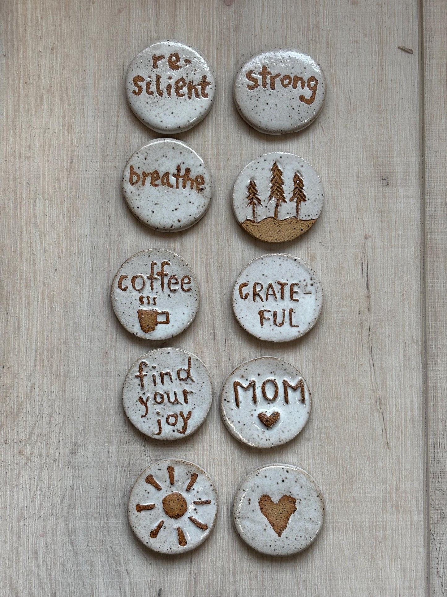 Circular Handmade Magnets - Stocking Stuffer - Ceramic Magnets - Handmade Magnets - Neodymium