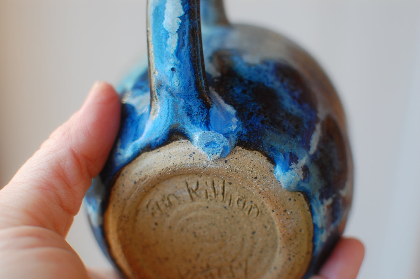 SECOND Blue Latte Bowl - Soup Bowl With Handle - Handmade Pottery - Pottery Mugs - Ceramics - Handmade Ceramics