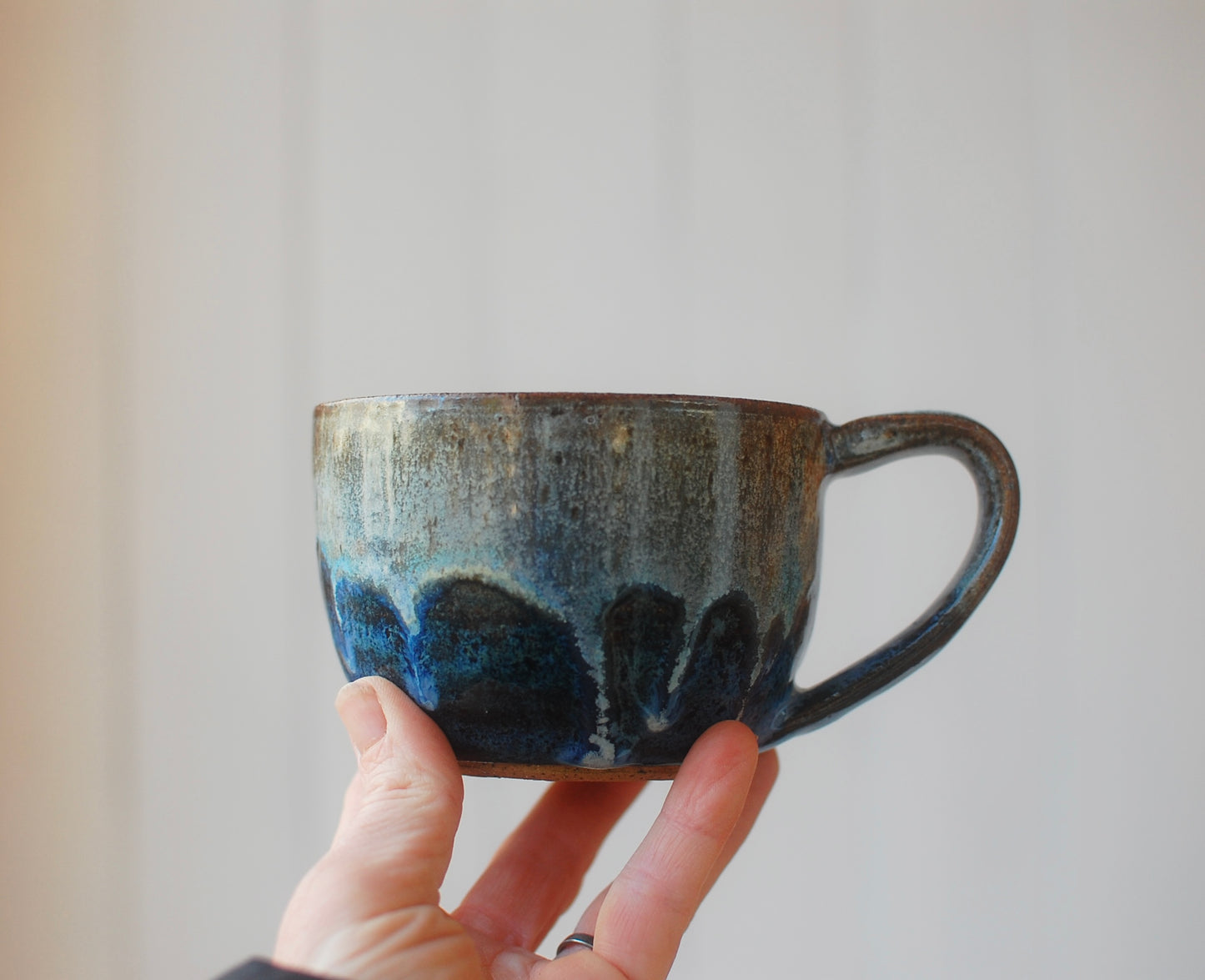 SECOND Blue Latte Bowl - Soup Bowl With Handle - Handmade Pottery - Pottery Mugs - Ceramics - Handmade Ceramics