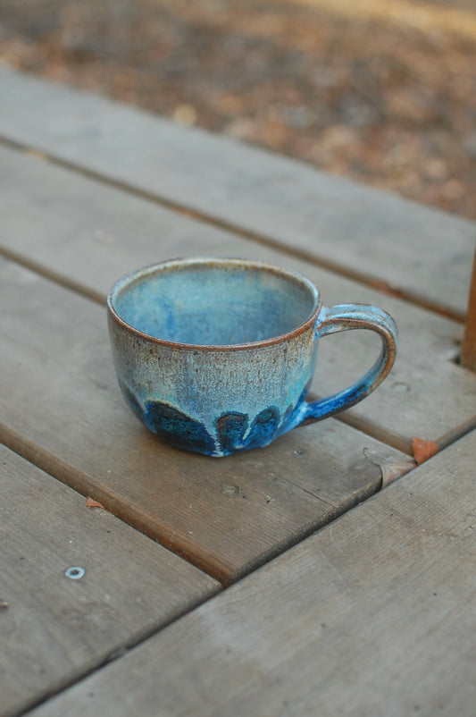 SECOND Blue Latte Bowl - Soup Bowl With Handle - Handmade Pottery - Pottery Mugs - Ceramics - Handmade Ceramics