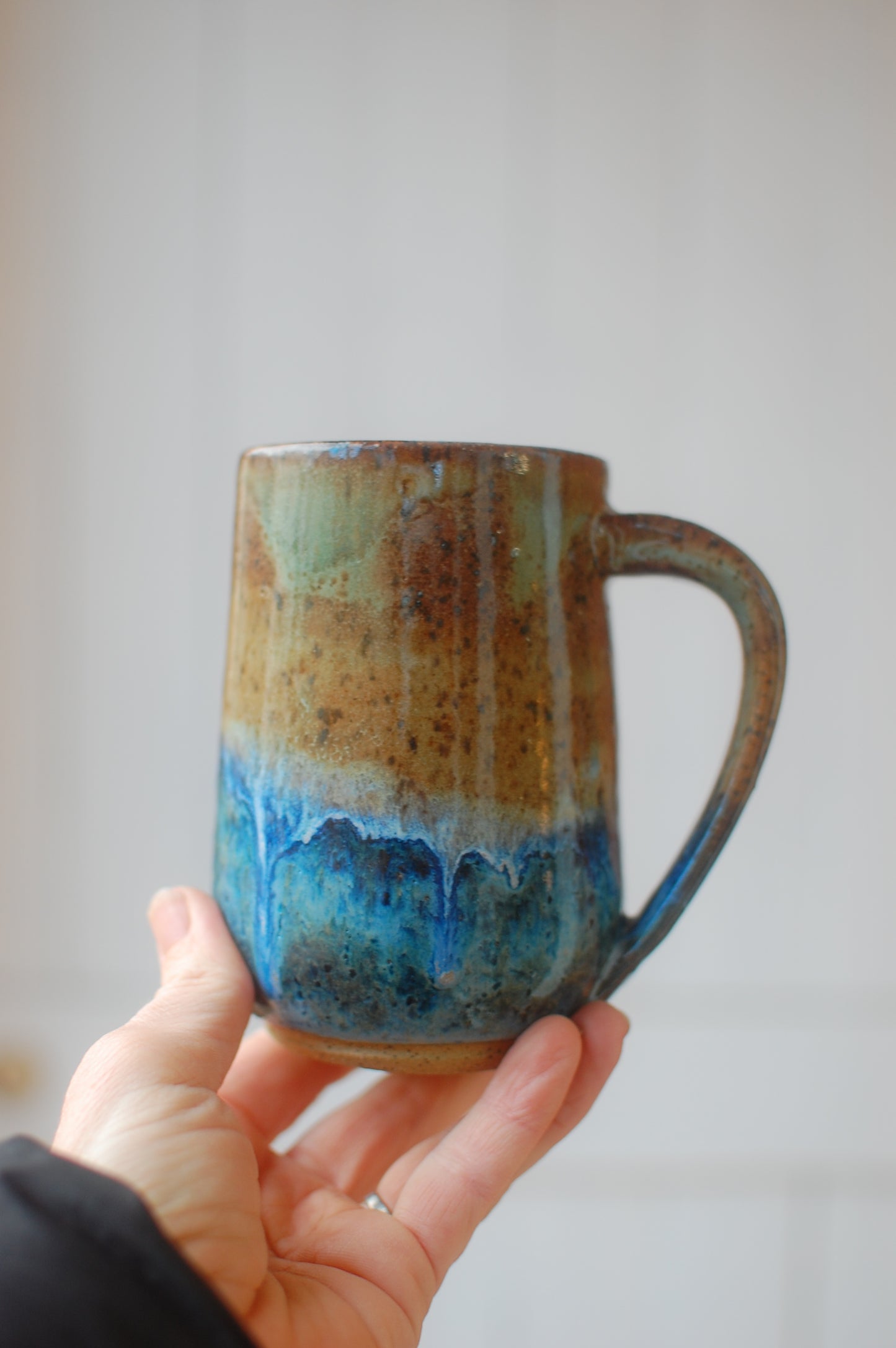 SECOND Green and Blue Mug - Handmade Pottery - Pottery Mugs - Ceramics - Handmade Ceramics