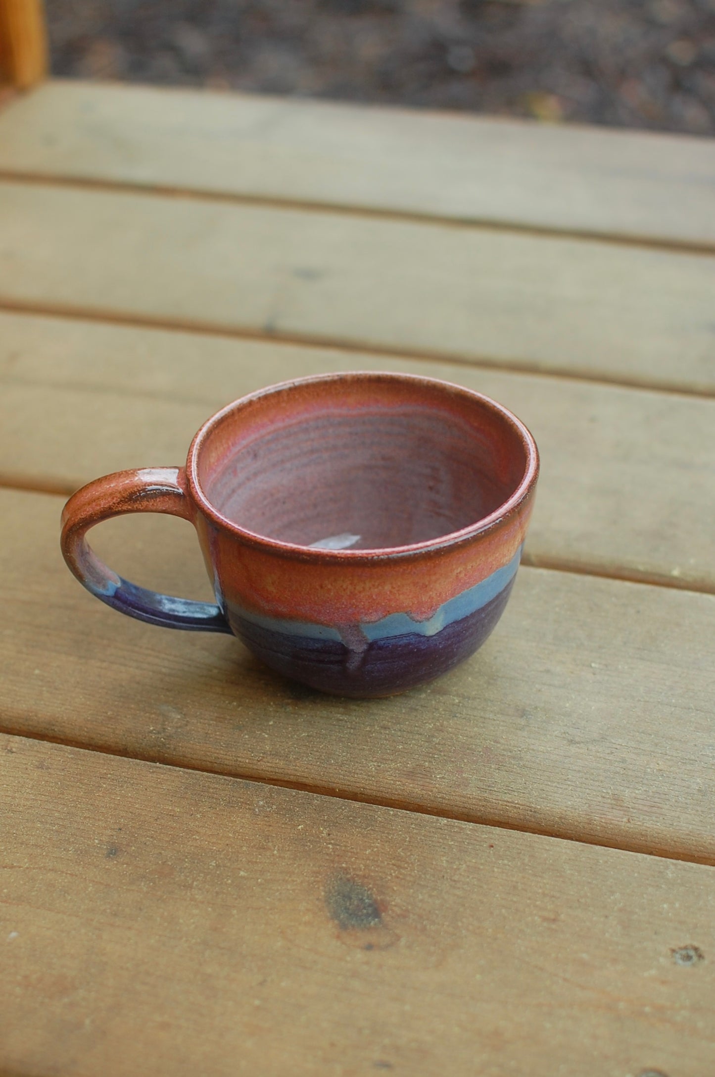 Red, Blue And Purple Latte Bowl - Soup Bowl With Handle - Handmade Pottery - Pottery Mugs - Ceramics - Handmade Ceramics