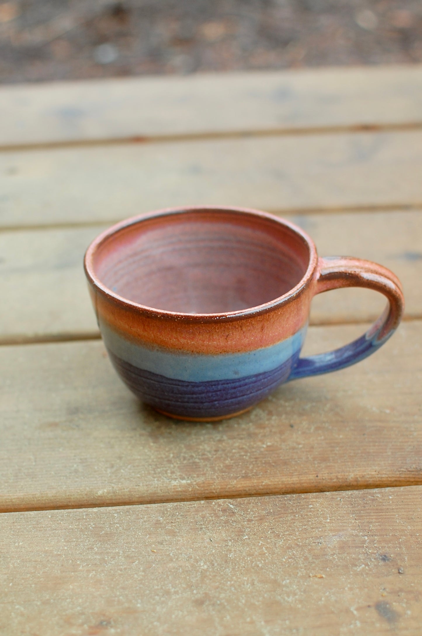 Red, Blue And Purple Latte Bowl - Soup Bowl With Handle - Handmade Pottery - Pottery Mugs - Ceramics - Handmade Ceramics
