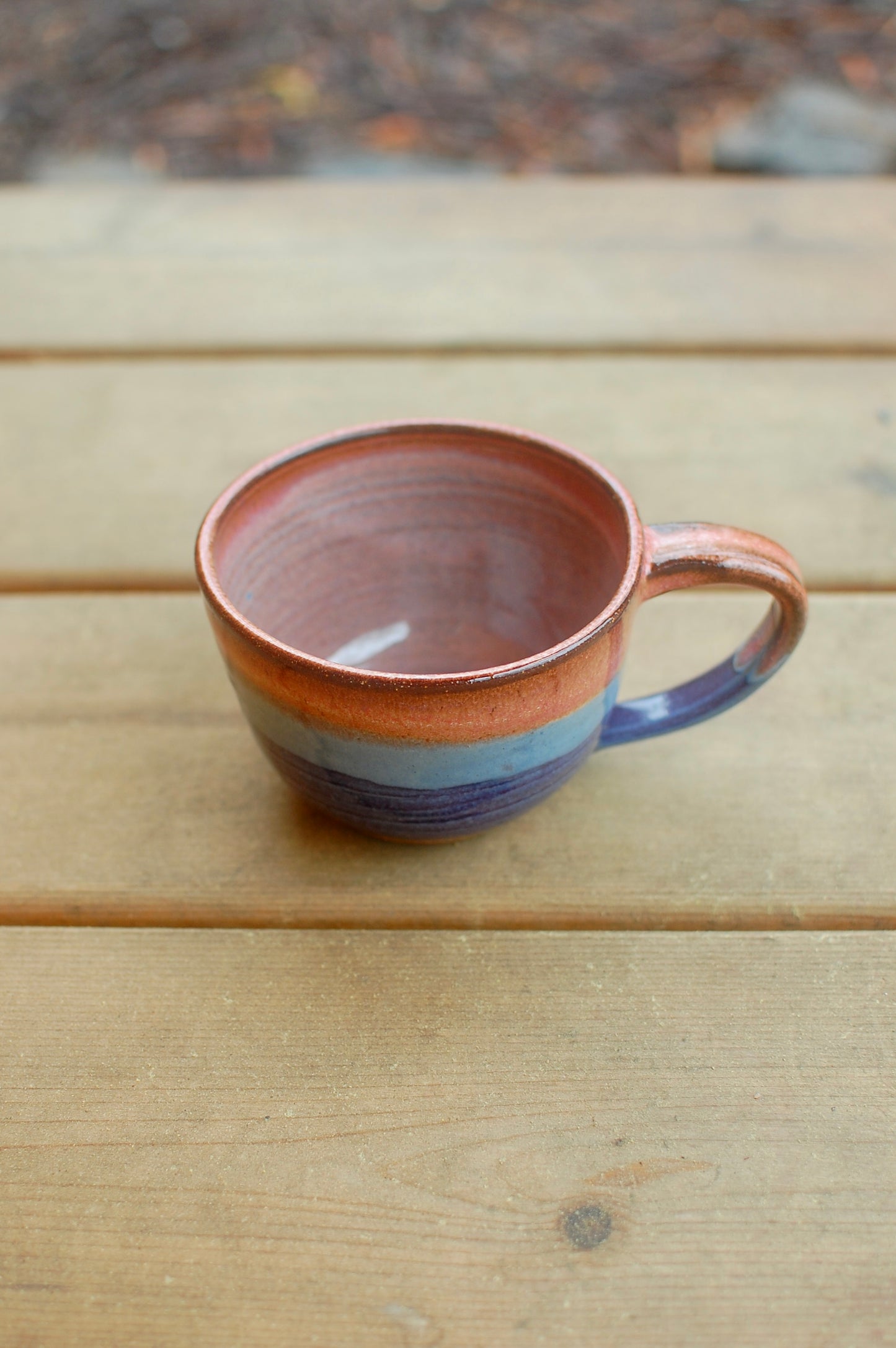 Red, Blue And Purple Latte Bowl - Soup Bowl With Handle - Handmade Pottery - Pottery Mugs - Ceramics - Handmade Ceramics
