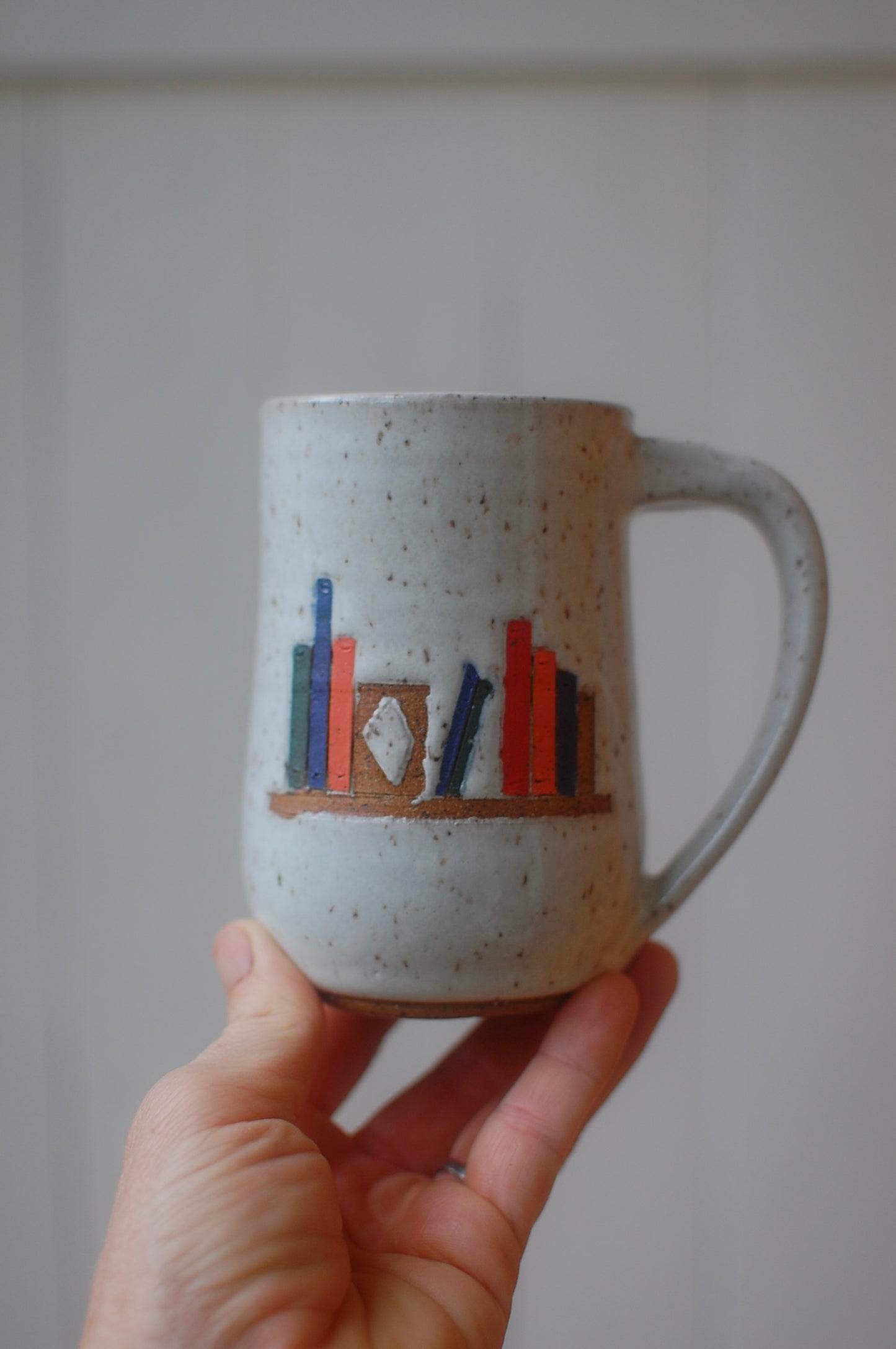 Book Mugs - Pottery Mugs - White Mugs - Handmade Mugs - Ceramic Mugs - Wheel-Thrown Mugs