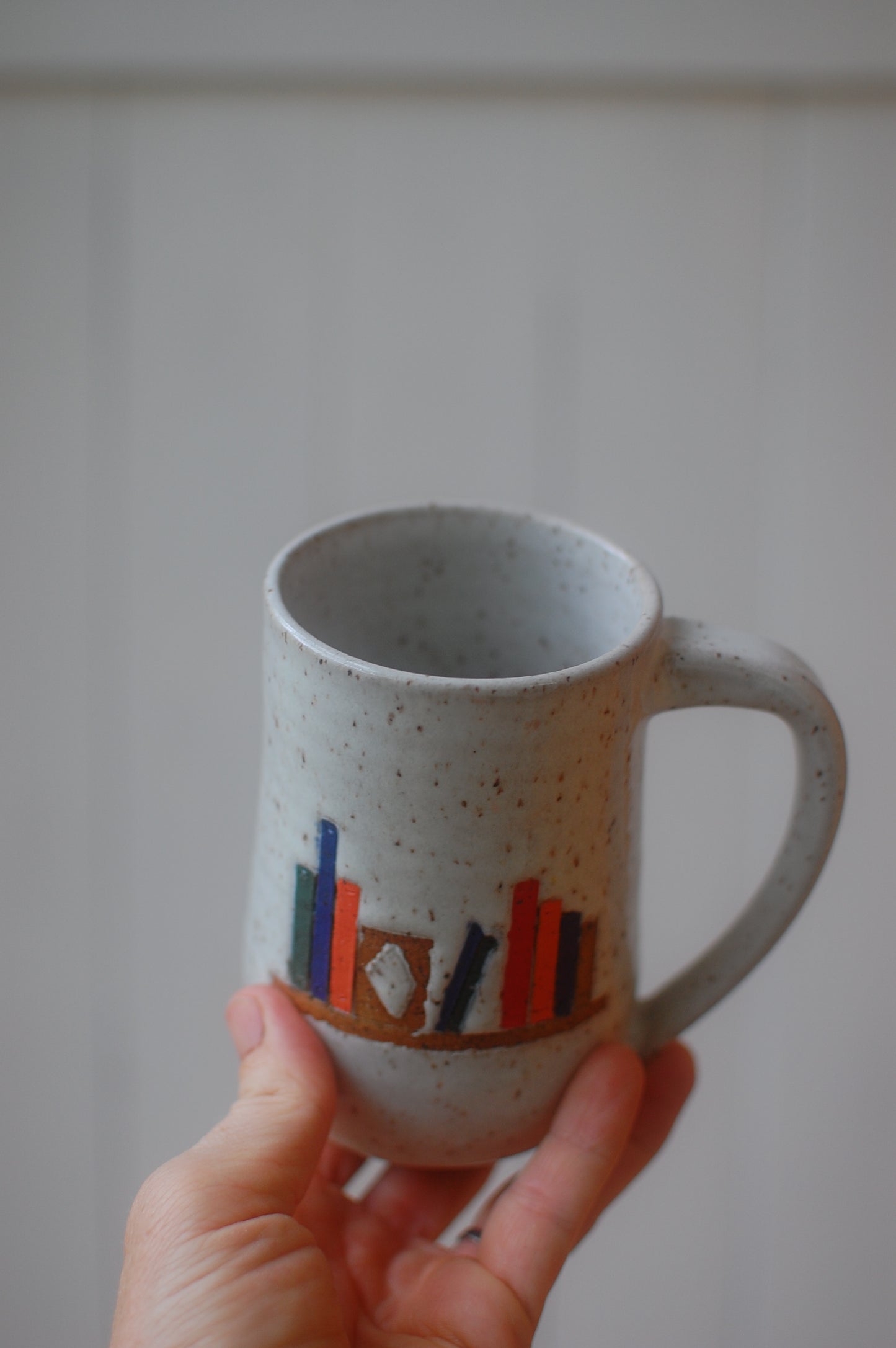 Book Mugs - Pottery Mugs - White Mugs - Handmade Mugs - Ceramic Mugs - Wheel-Thrown Mugs