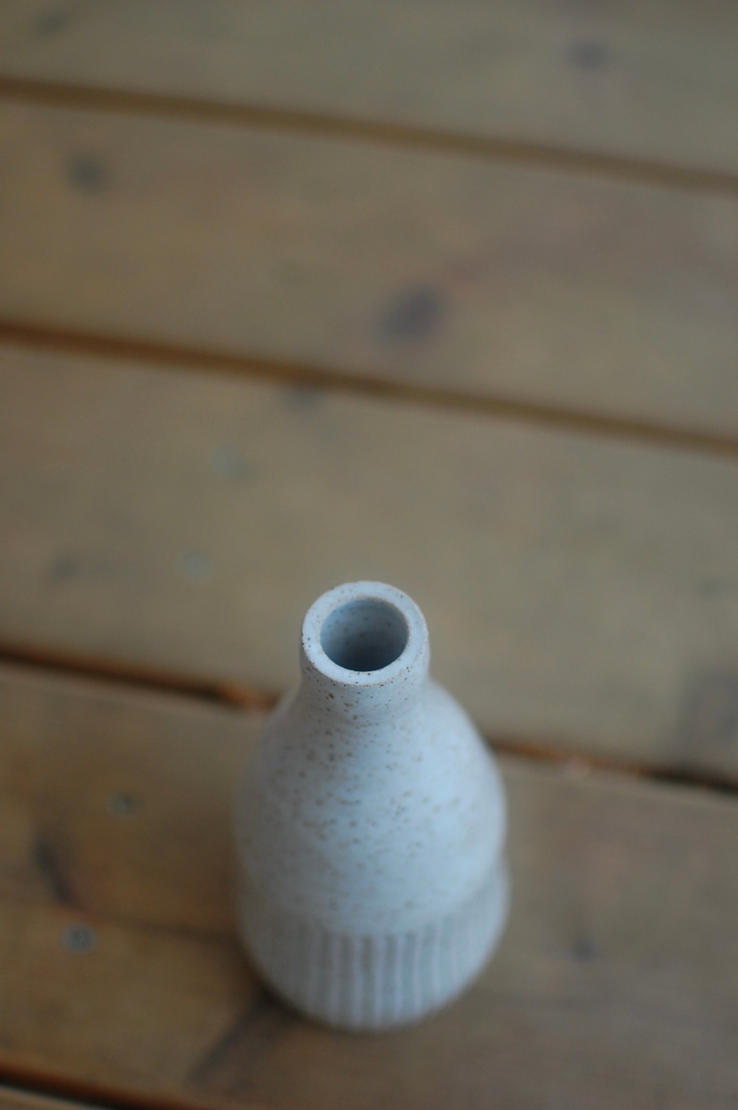 White Textured Bottle Vase - Pottery Vase - Handmade Vase - Ceramic Vase