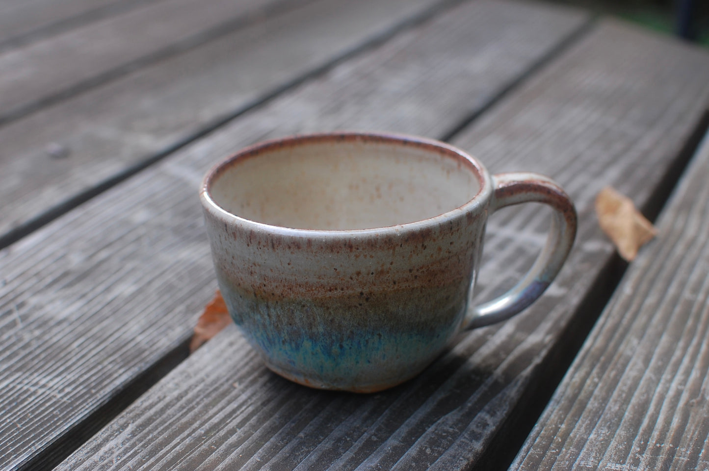 Neutral With Green Latte Bowl - Soup Bowl With Handle - Handmade Pottery - Pottery Mugs - Ceramics - Handmade Ceramics