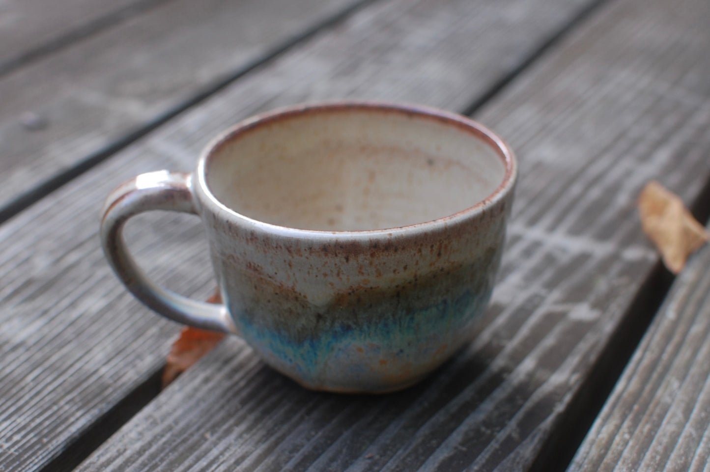 Neutral With Green Latte Bowl - Soup Bowl With Handle - Handmade Pottery - Pottery Mugs - Ceramics - Handmade Ceramics