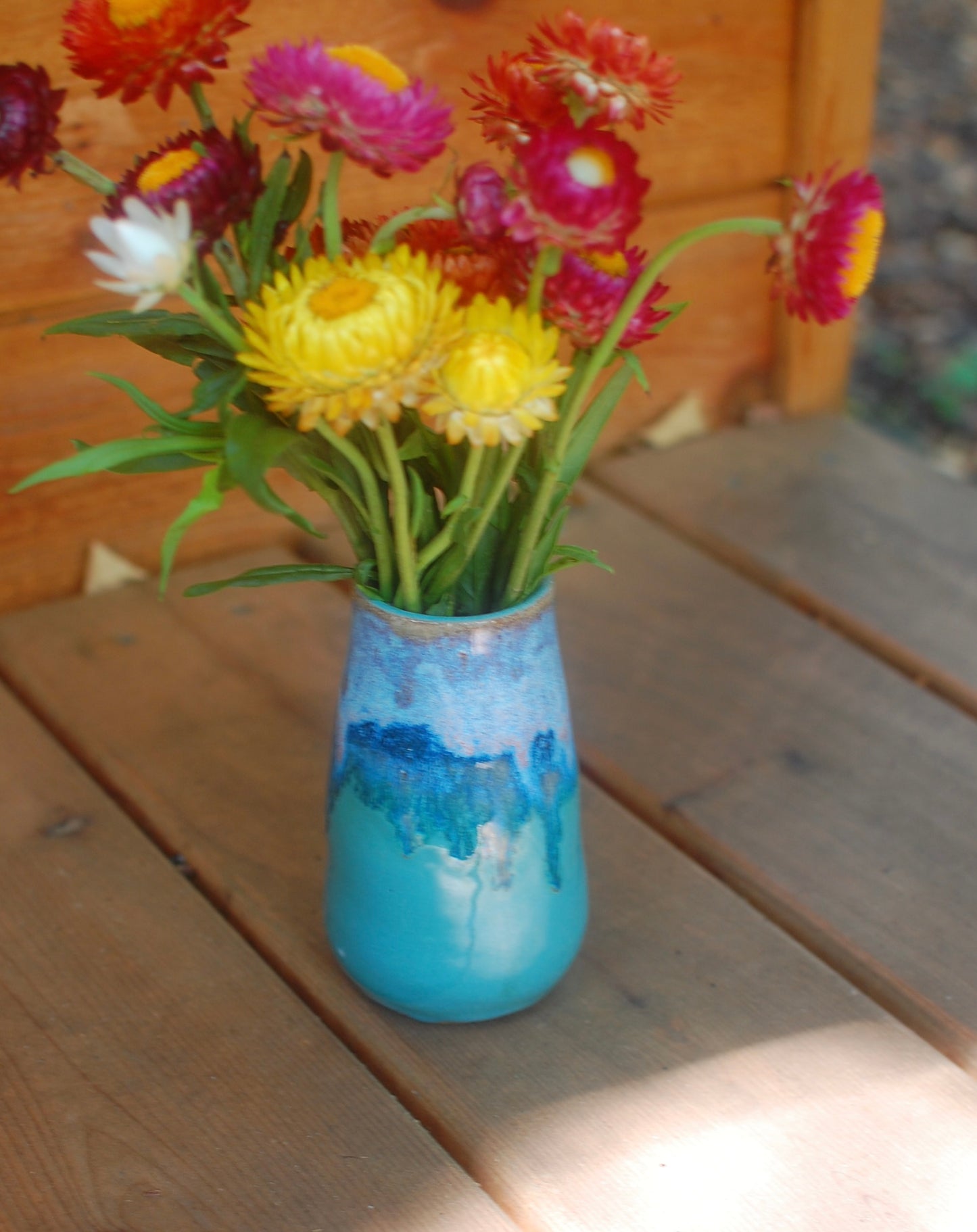 Green Flowy Vase - Pottery Vase - Handmade Vase - Ceramic Vase