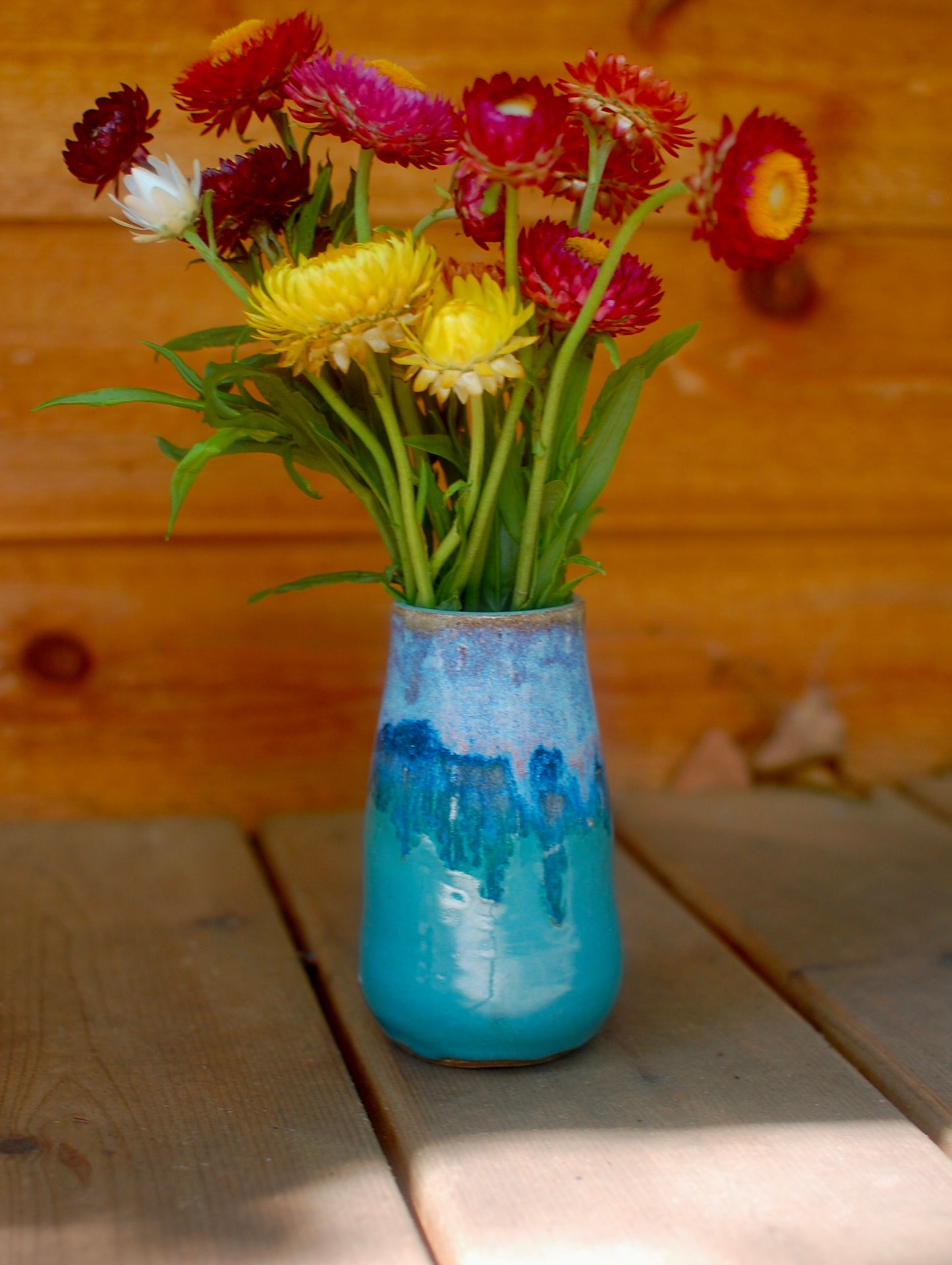 Green Flowy Vase - Pottery Vase - Handmade Vase - Ceramic Vase