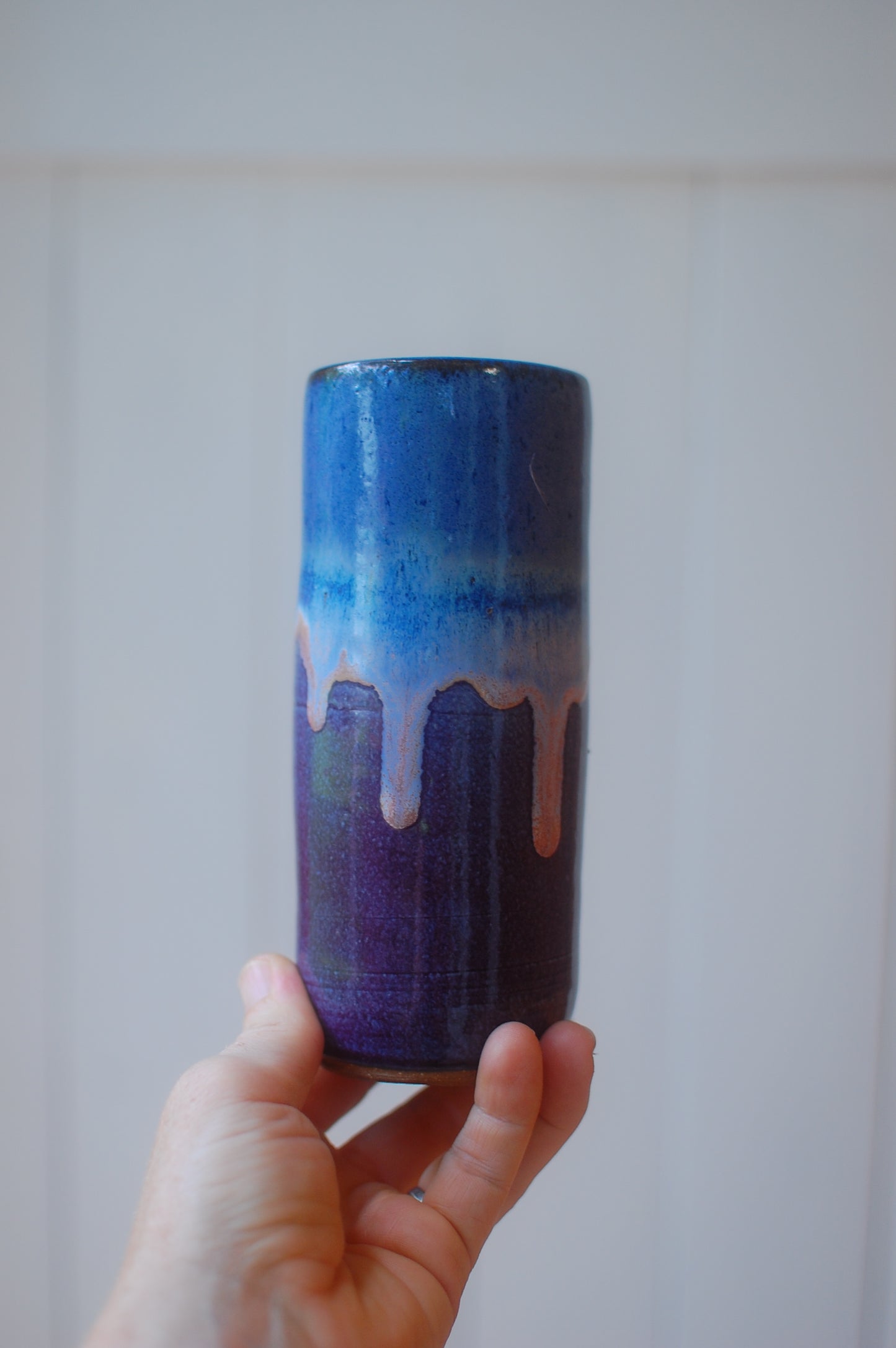 Tall Skinny Blue/Purple Vase - Pottery Vase - Handmade Vase - Ceramic Vase