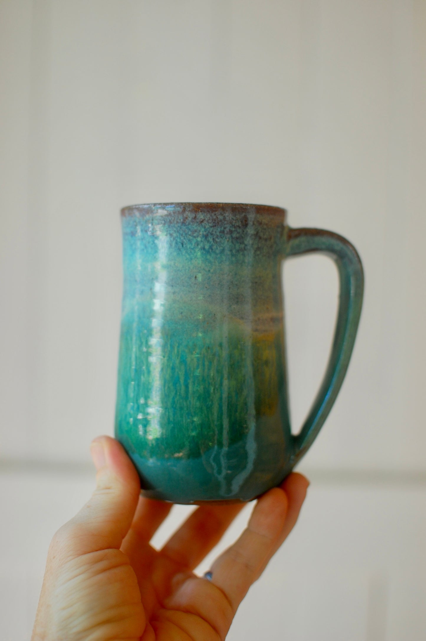 Green And Blue Mug - Handmade Pottery - Pottery Mugs - Ceramics - Handmade Ceramics