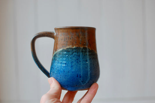SECOND Brown and Blue Mug - Handmade Pottery - Pottery Mugs - Ceramics - Handmade Ceramics
