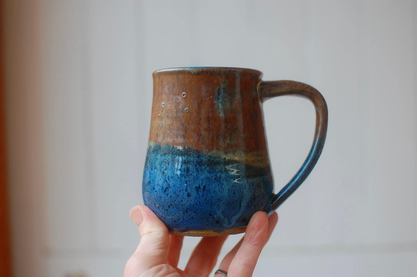 SECOND Brown and Blue Mug - Handmade Pottery - Pottery Mugs - Ceramics - Handmade Ceramics