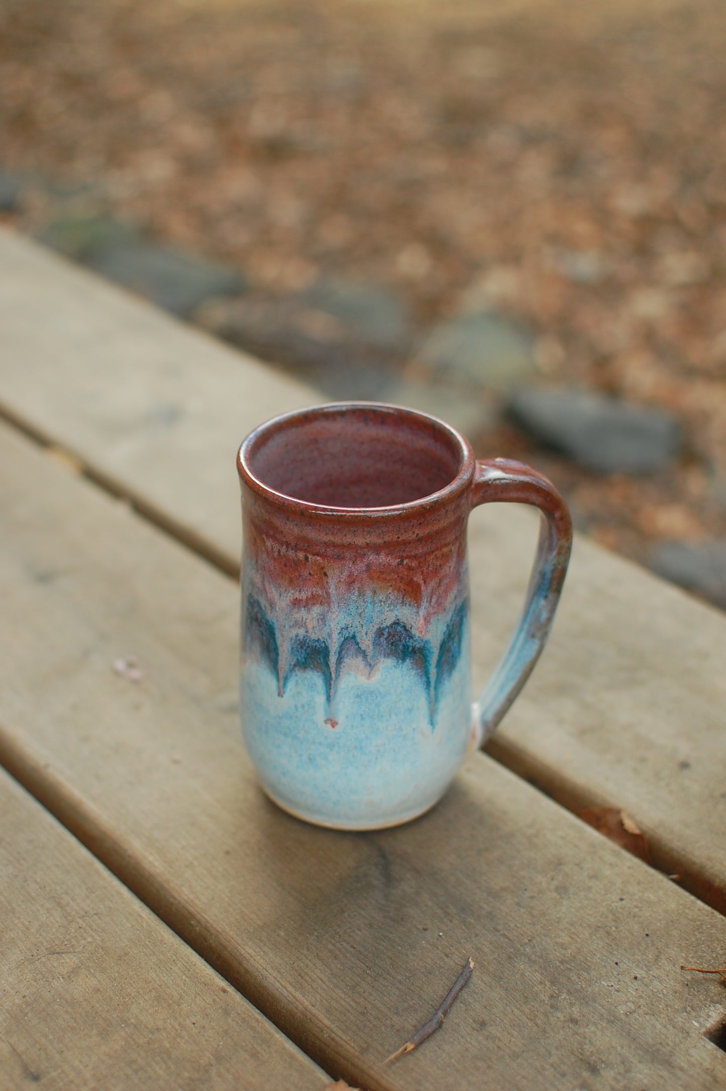 SECOND Red and Gray Flowy Mug - Handmade Pottery - Pottery Mugs - Ceramics - Handmade Ceramics
